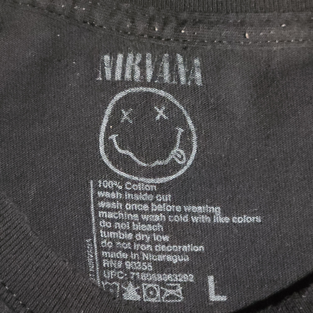 Nirvana Smiley Face Graphic Tee in Black and Yellow - Picture 3 of 3